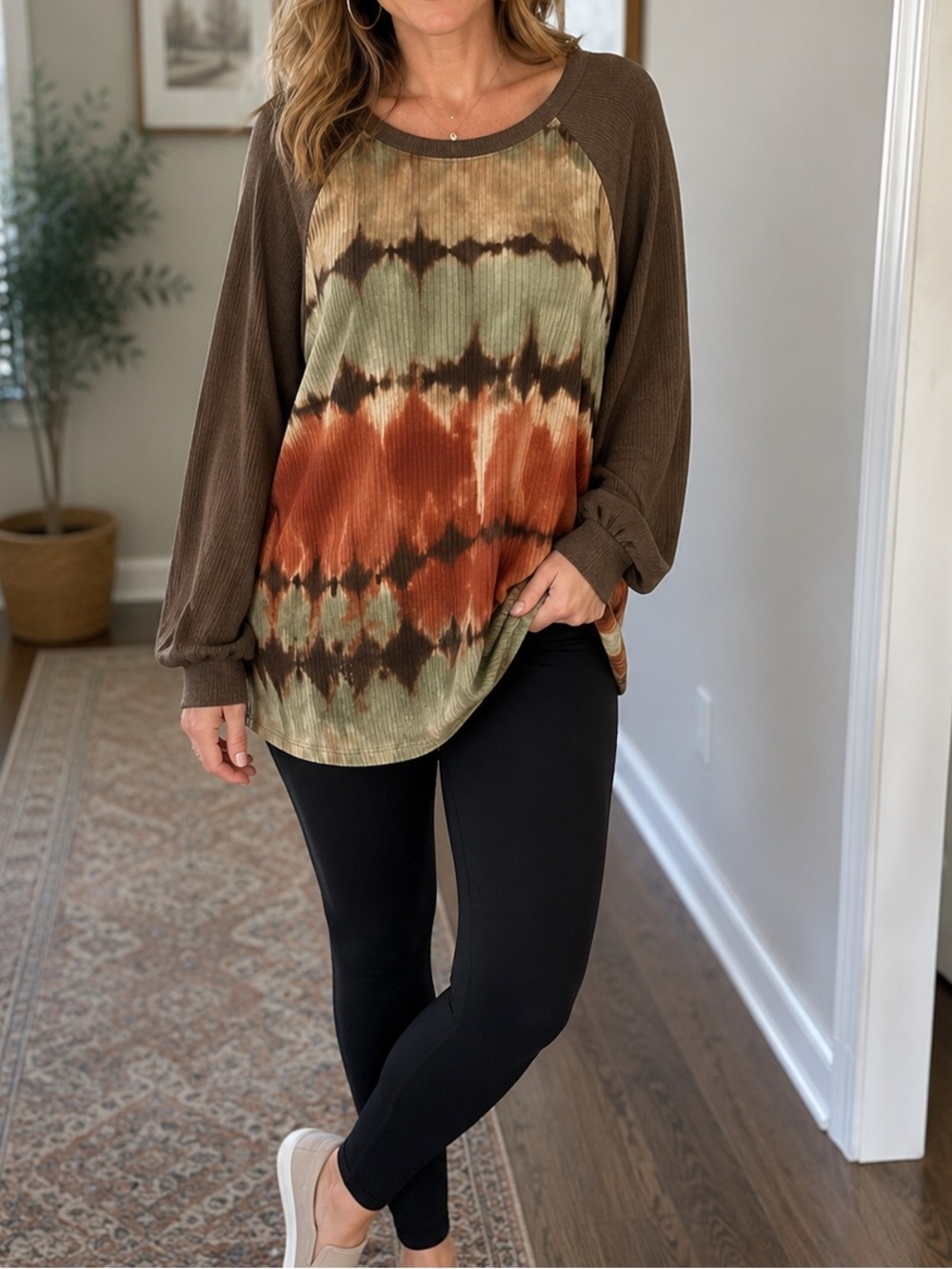 Adora The Dawn Top NWT Boho Southwestern Tie Dye Long Sleeve M